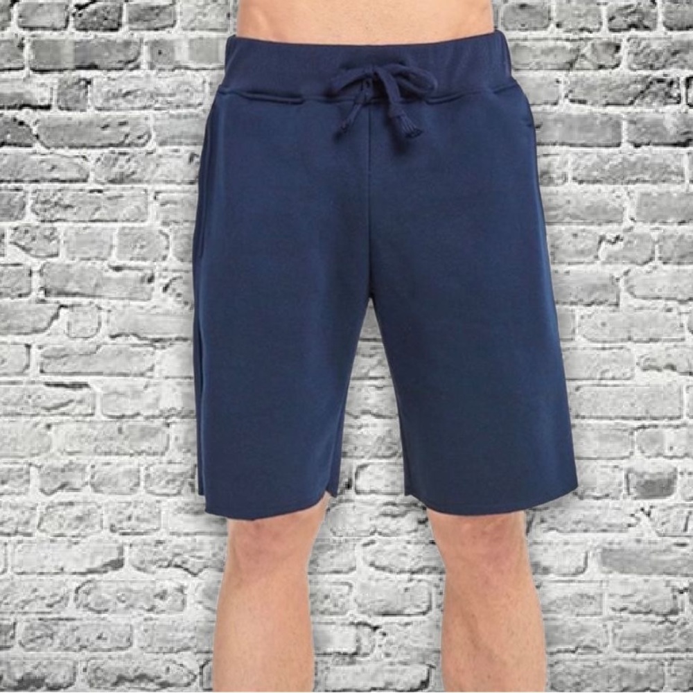 Ring Of Fire Mens Navy Blue Gray Drawstring Athletic Shorts Medium - Picture 2 of 8